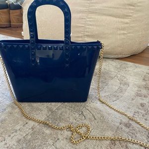 Navy blue jelly handbag